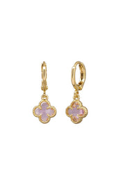 Felice Huggie Earrings - Gold, Pink