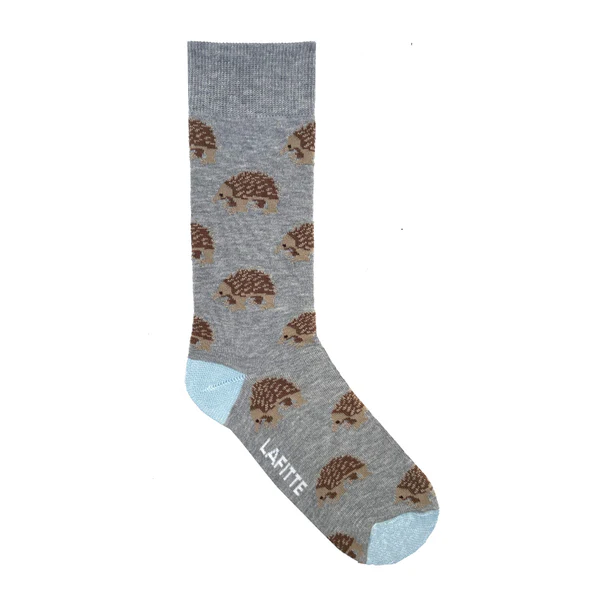 LAFITTE Bamboo Socks - Echidna - Grey (W8-12, M6-11)