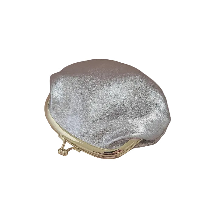 Retro Leather Clasp Purse - Silver Tea