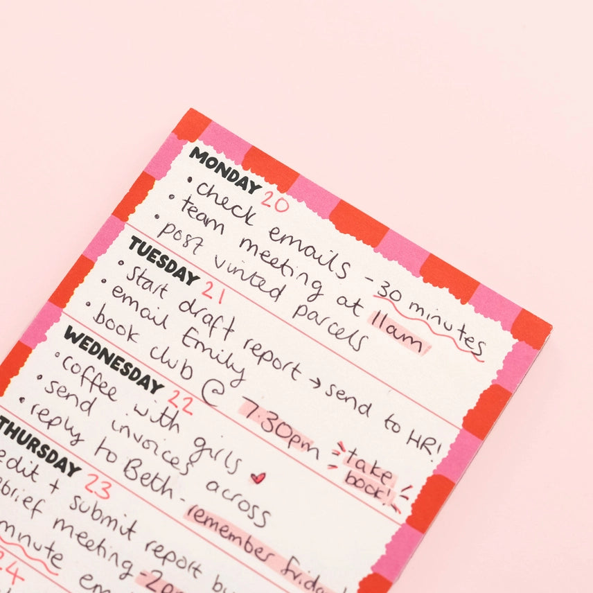 A6 Notepad - Week Planner