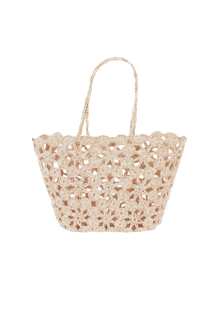 Boheme Crochet Basket - JANE Powder Pink