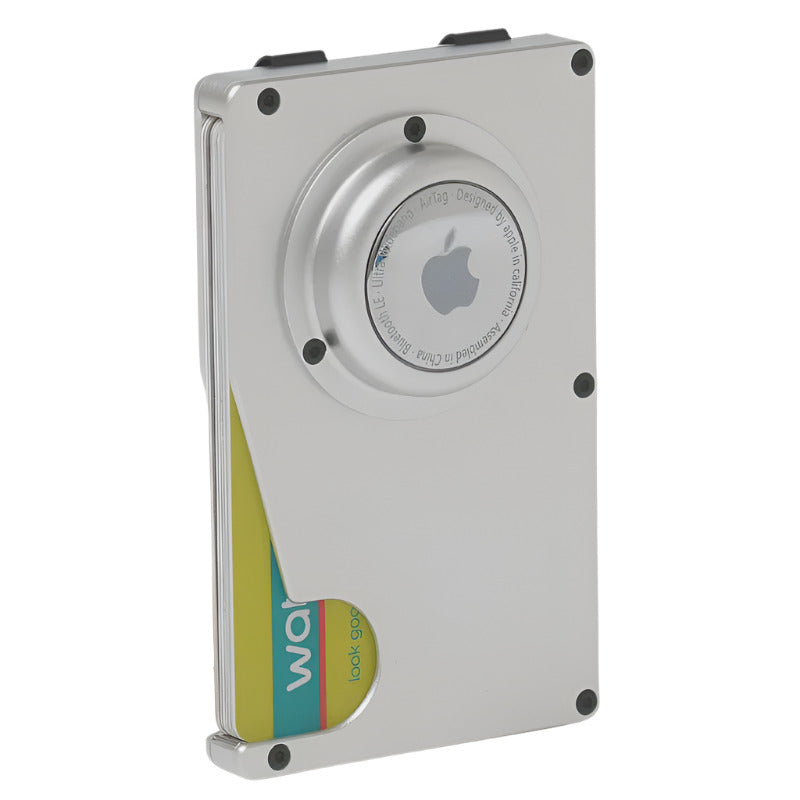 Huntly Metal Airtag Wallet - Silver