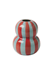 Fonda Vase - Burgundy Pale Blue Stripe