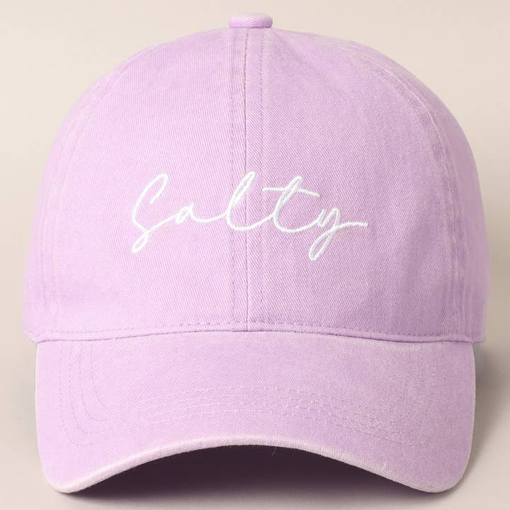 Embroidered Baseball Cap - Salty Lettering / Lavender