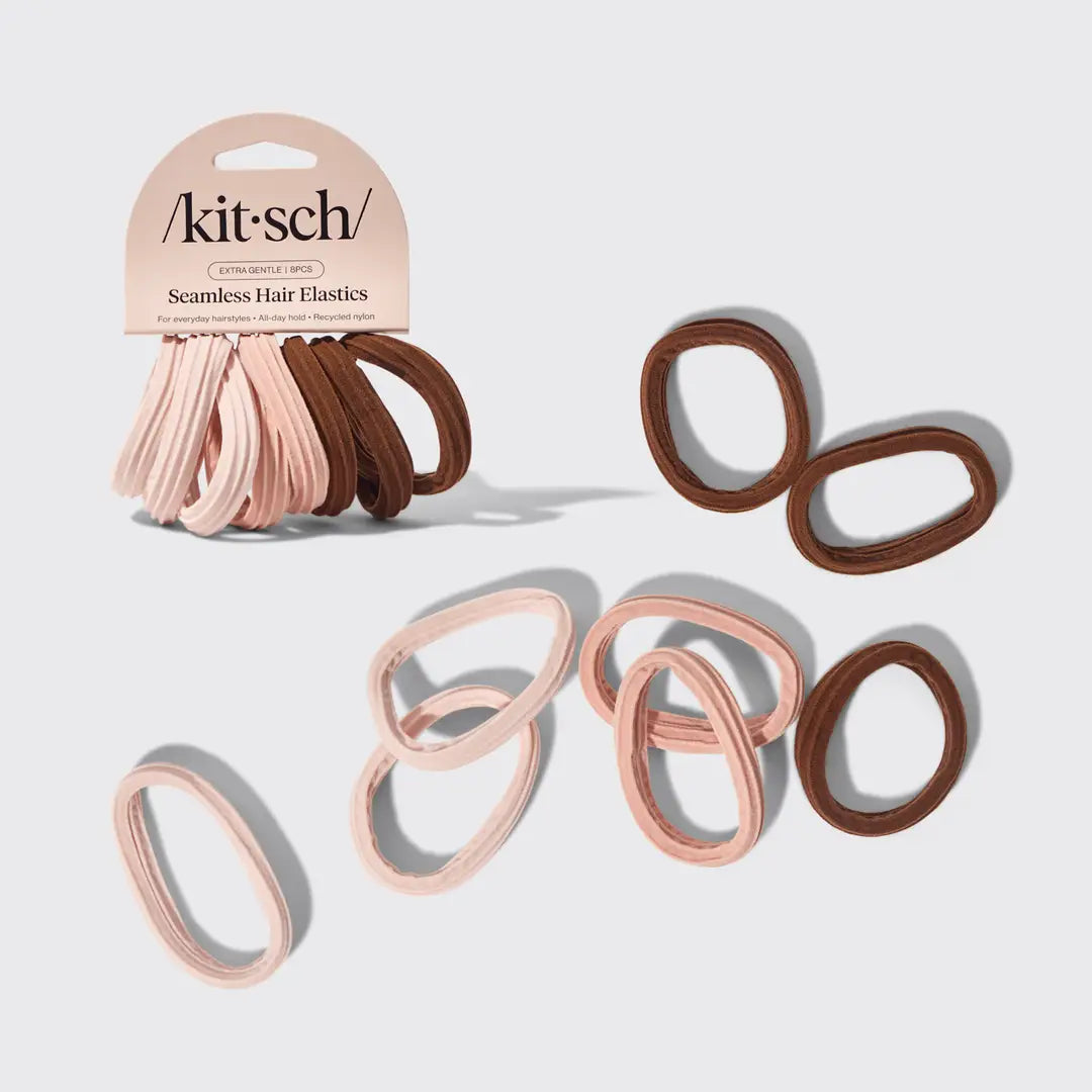 Seamless Hair Elastics Set of 8 - Rosewood