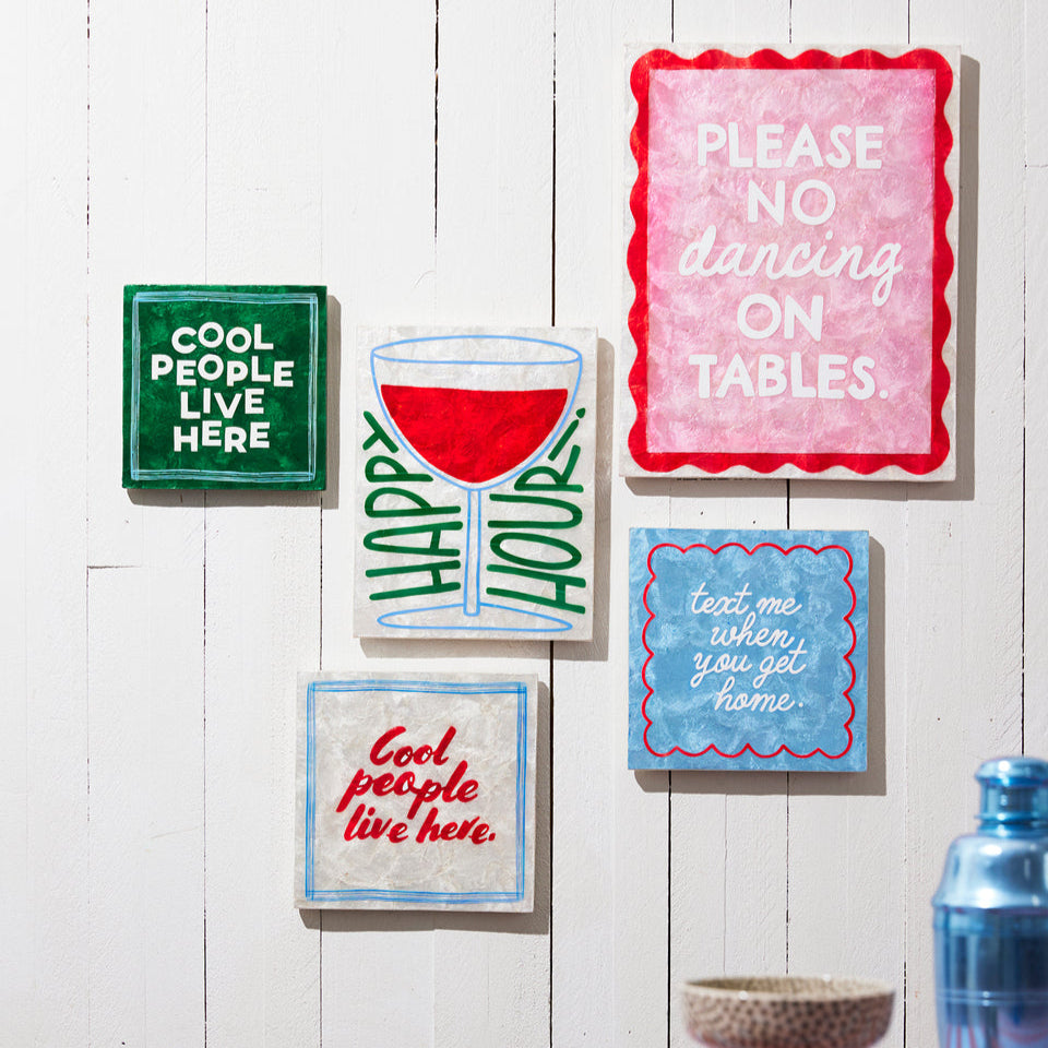 Capiz Shell Art Tile - Fun House - Cool People