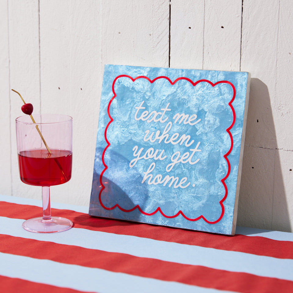 Capiz Shell Art Tile - Fun House - Text Me