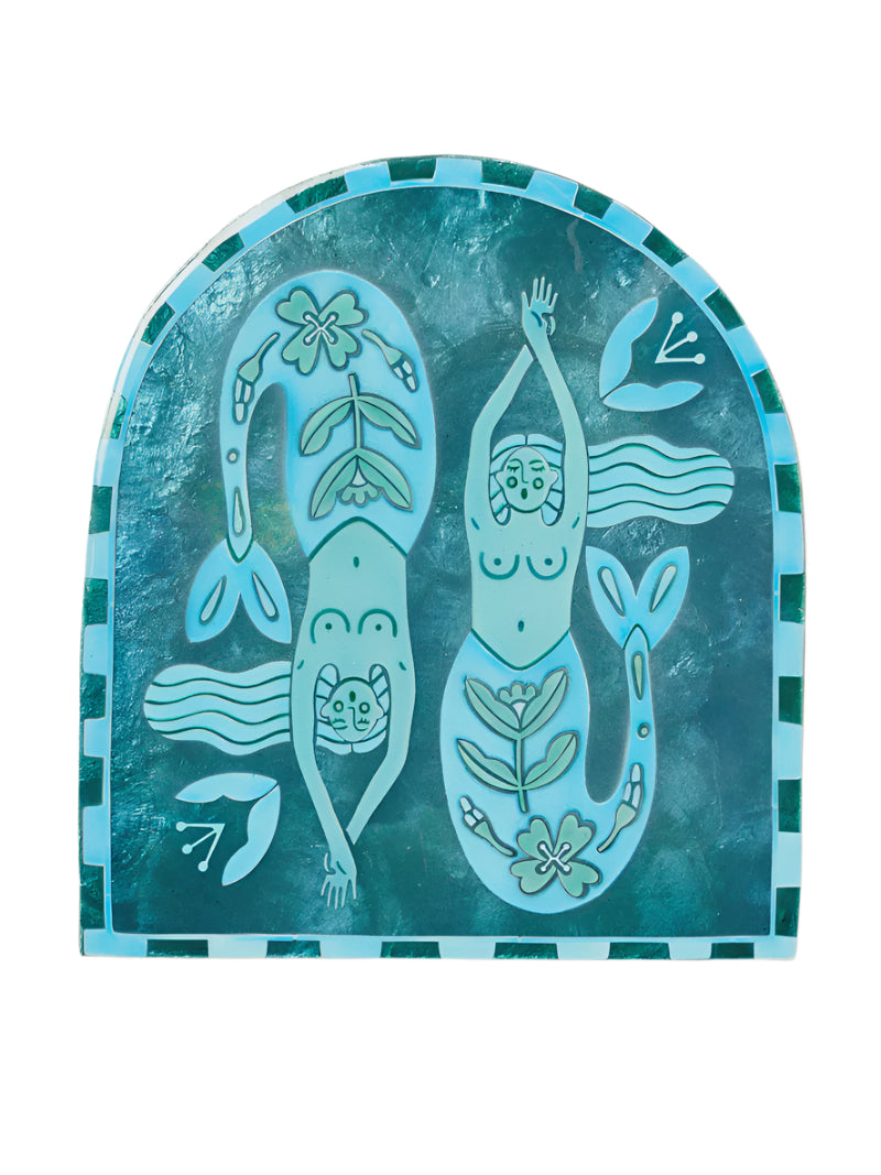 Capiz Shell Art Tile - Moonwater
