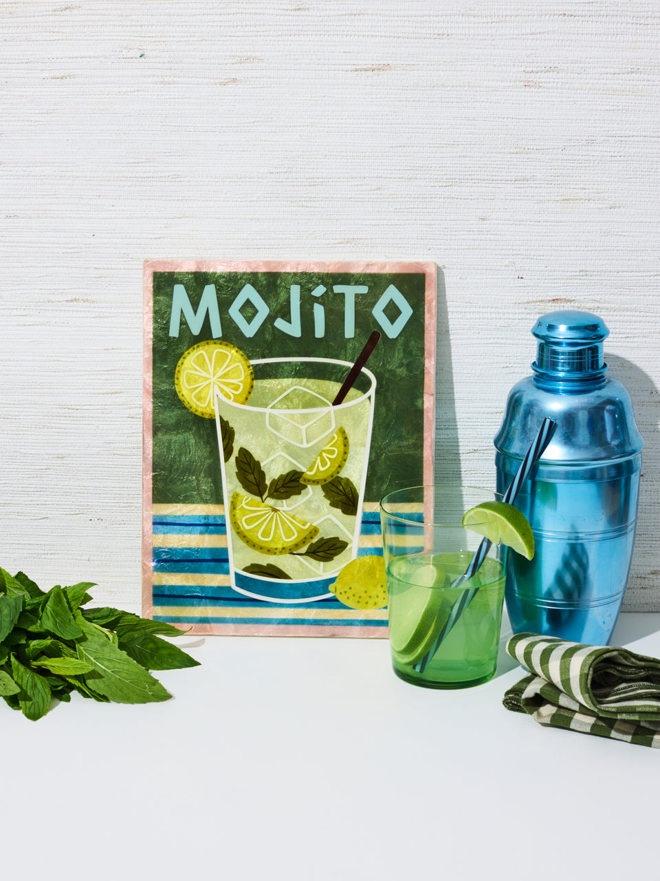 Capiz Shell Art Tile - Happy Hour - Mojito