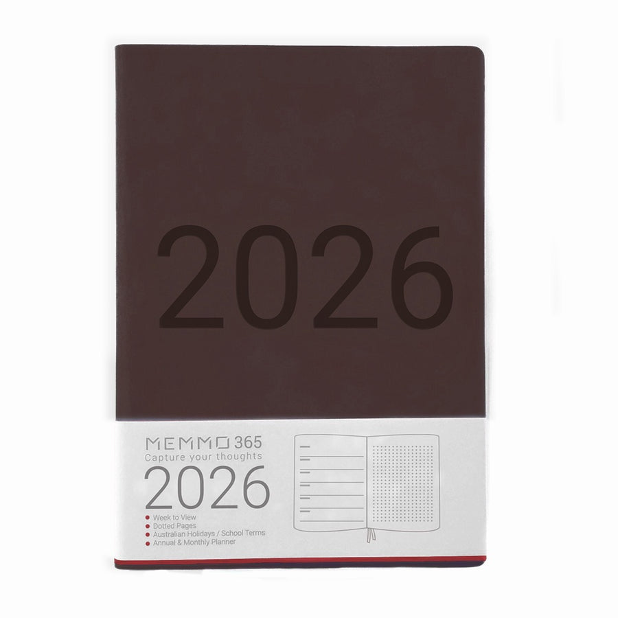 Luxe 2026 A5 Week-To-View Diary - Brown
