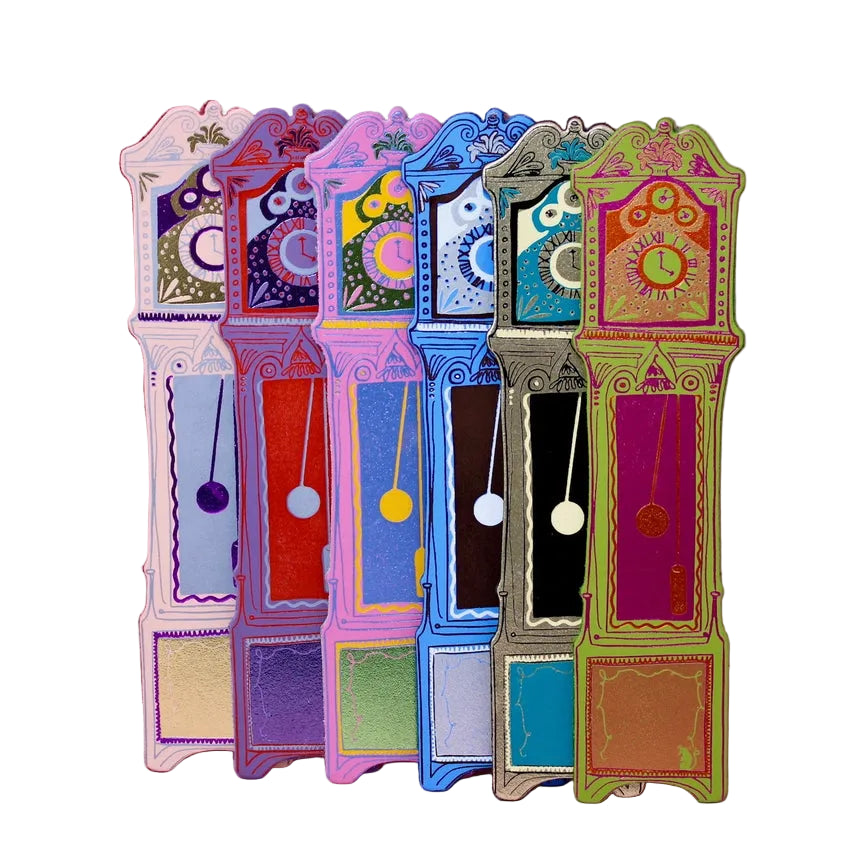 Grandfather Clock Bookmark - Pale Pink