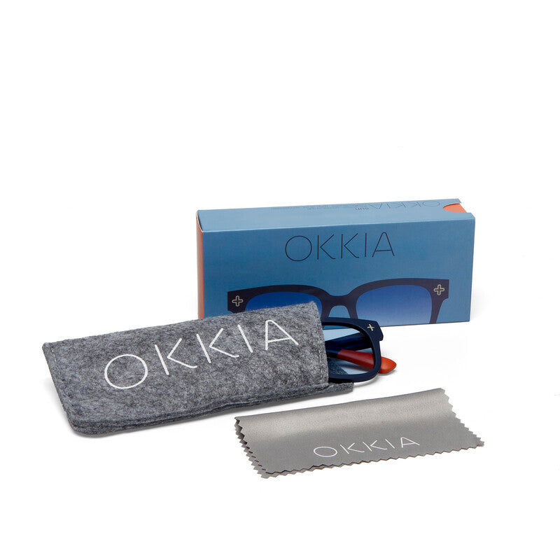 Okkia Sunglasses - Giovanni Midnight (Blue Lenses)