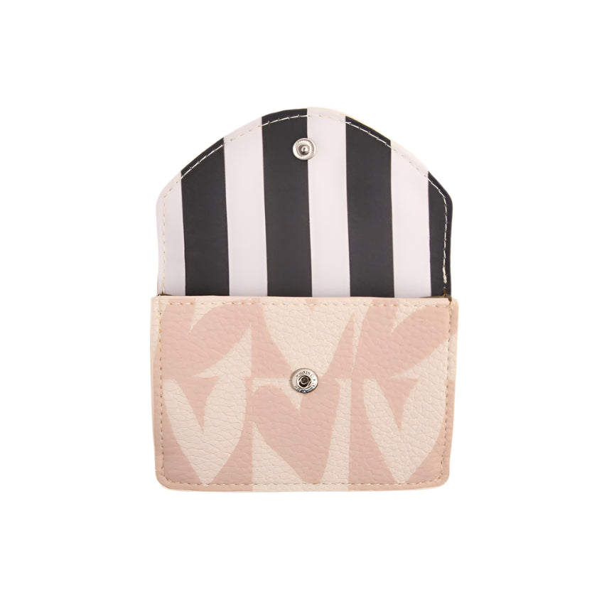 Envelope Card Holder Purse - Pink Checkmate Hearts