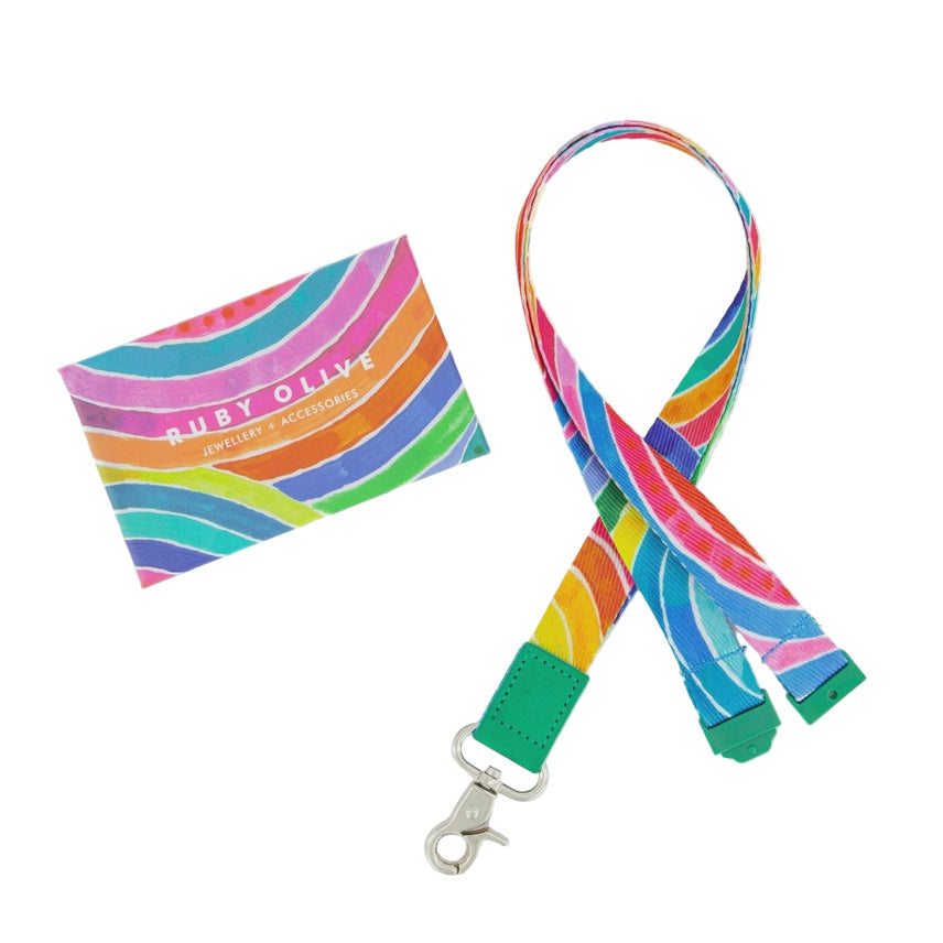 Ro X Lordy Dordie Rainbow Lanyard - Green