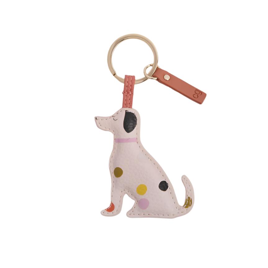 CG Vegan Leather Keyring - Pale Pink Spotty Labrador