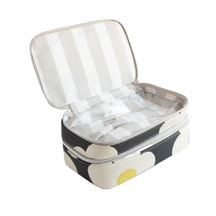 Make Up Organiser Bag - Multi Flower Charcoal