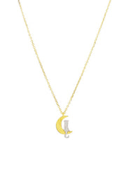 Moon Cat Necklace - Gold & Silver
