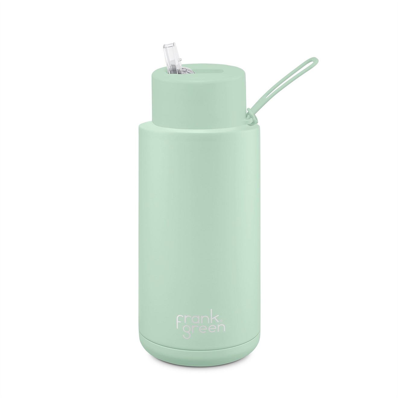 Ceramic Reusable Bottle With Flip Straw Lid 1L - Peppermint