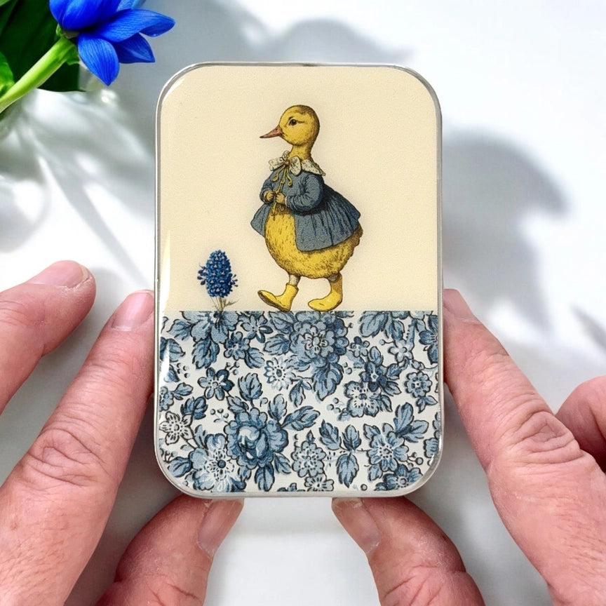 Notions Tin Large - Duck & Flower
