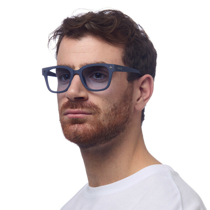 Okkia Sunglasses - Giovanni Midnight (Blue Lenses)