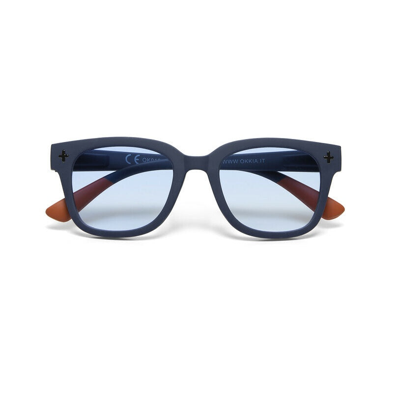 Okkia Sunglasses - Giovanni Midnight (Blue Lenses)