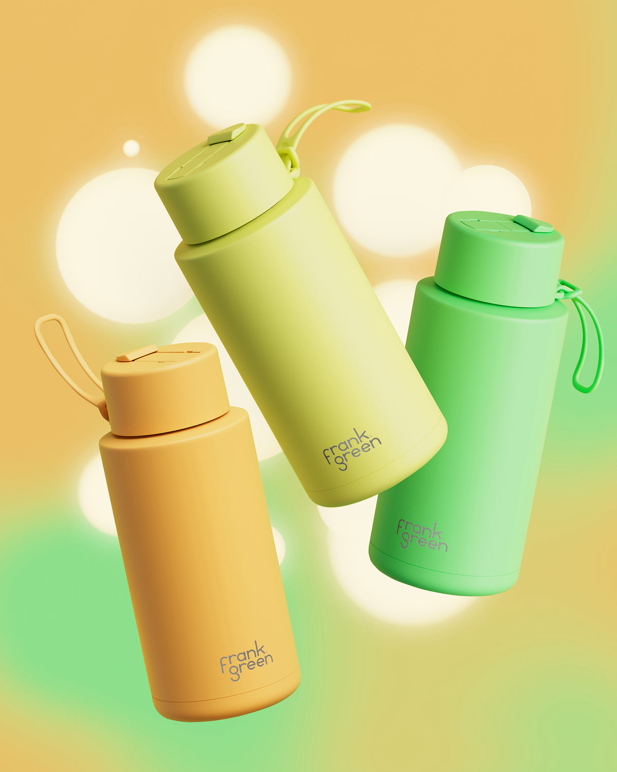 Ceramic Reusable Bottle With Straw Lid 1L - Solar Glow