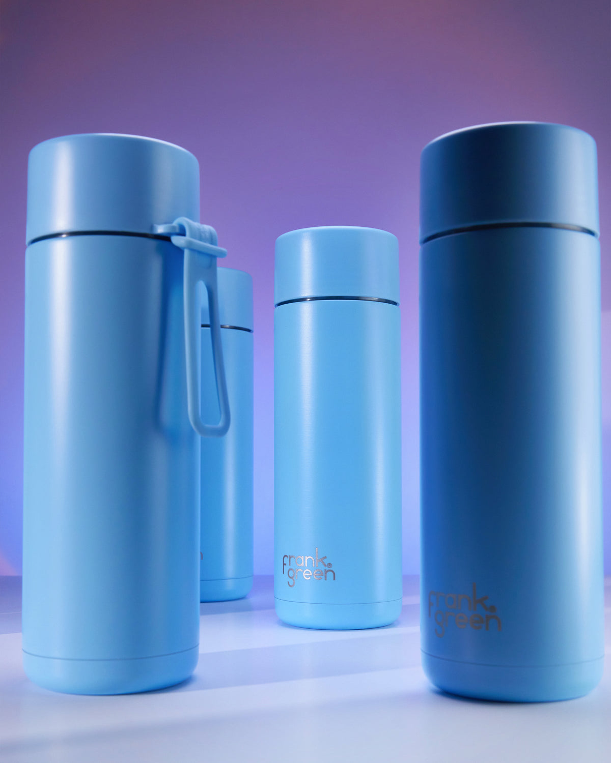 Ceramic Reusable Bottle with Straw Lid 595mL - Sky Blue