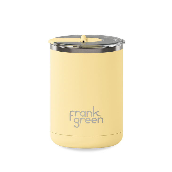 Ceramic Coffee Cup With Hinged Lid 355 ml -Buttermilk