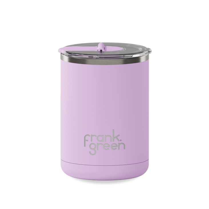 Ceramic Coffee Cup With Hinged Lid 355 ml - Lilac Haze