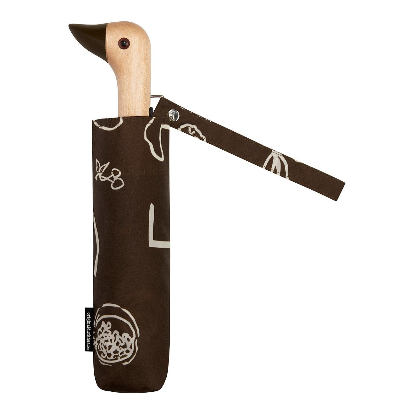 Duckhead Compact Umbrella - Fruits + Shapes In Chocolate
