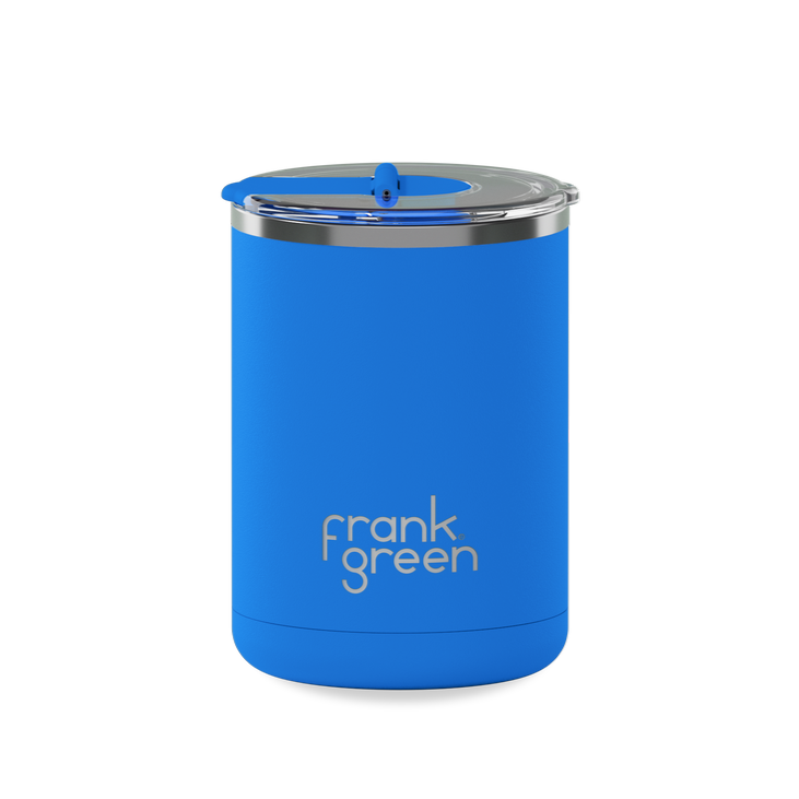 Ceramic Coffee Cup With Hinged Lid 355 ml - Blue Lagoon