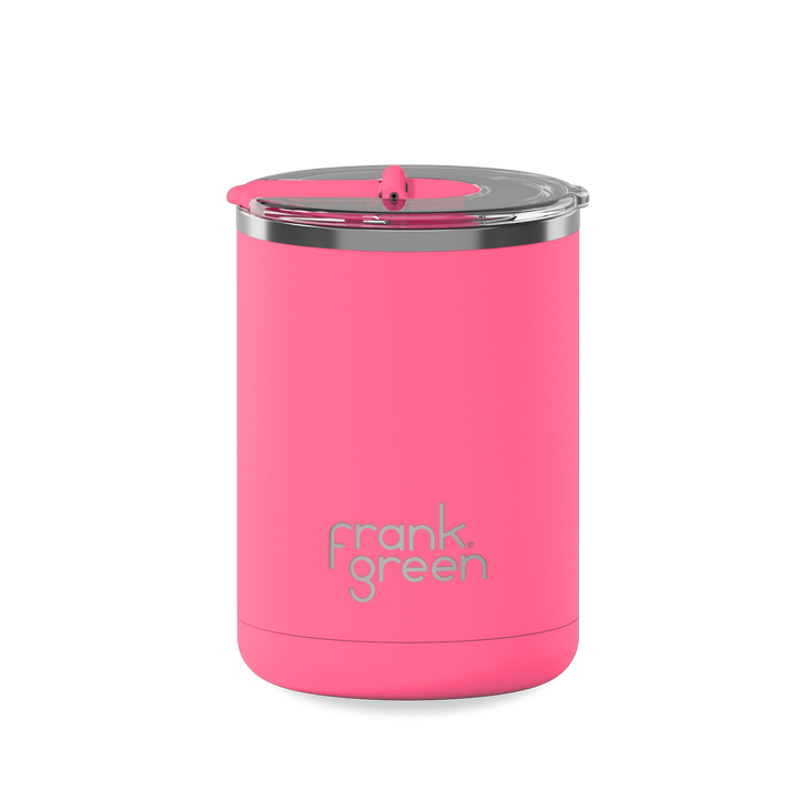 Ceramic Coffee Cup With Hinged Lid 355 ml - Bubblegum Burst