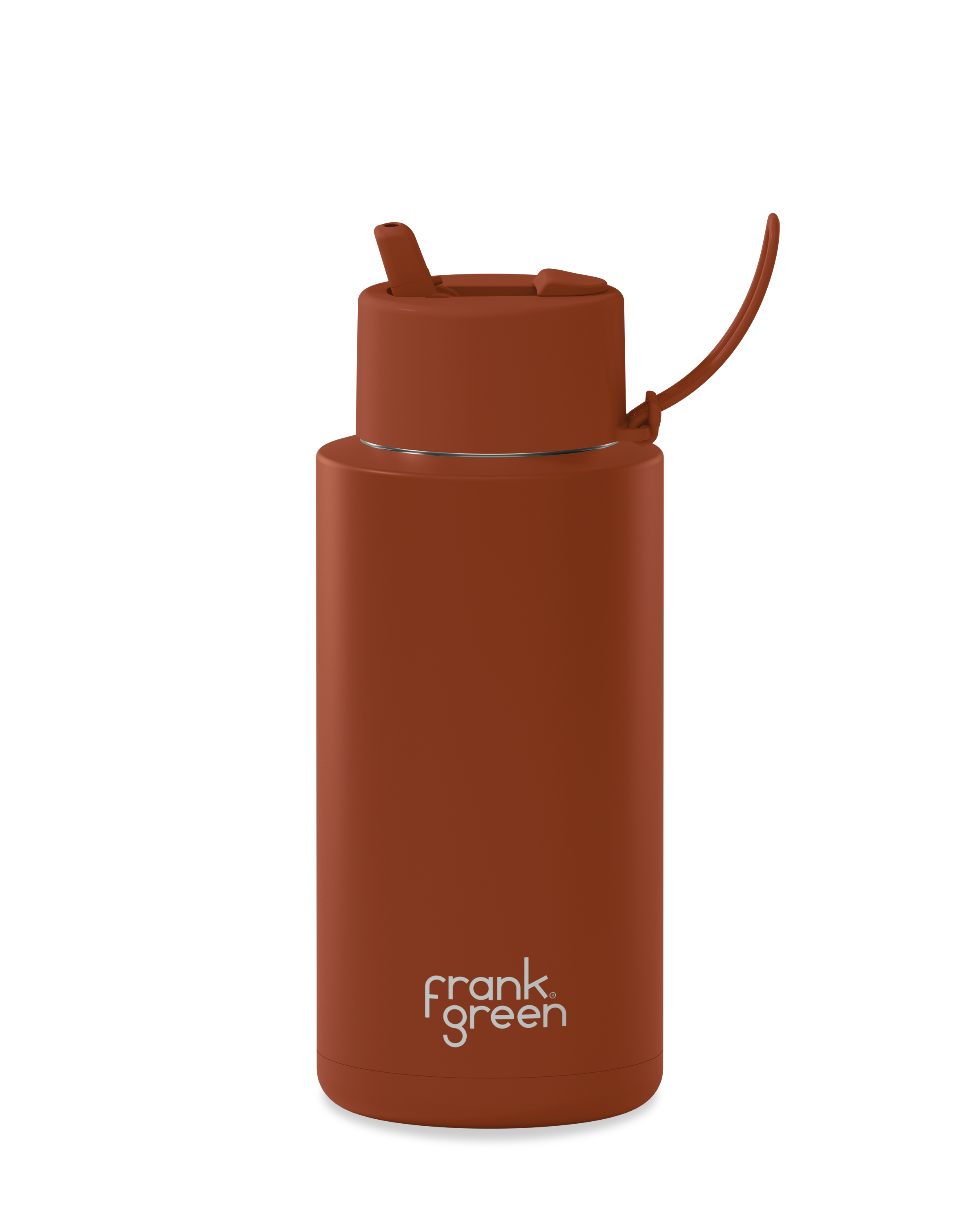 1L Ceramic Bottle + Flip Straw Lid - Toffee