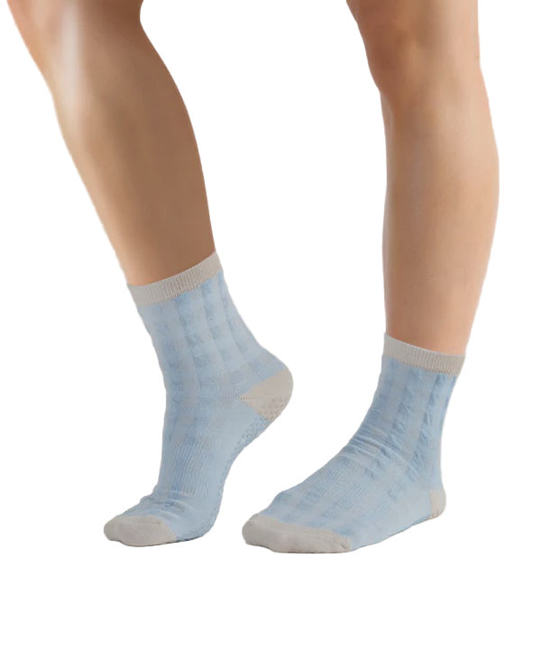 Crew Non Slip Grip Socks - Bluebelle Gingham