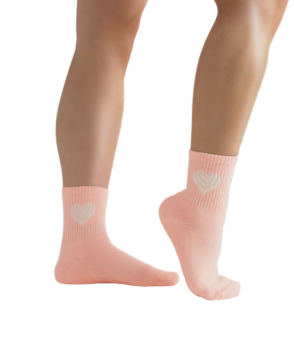 Crew Non Slip Grip Socks - Strawberry Heart
