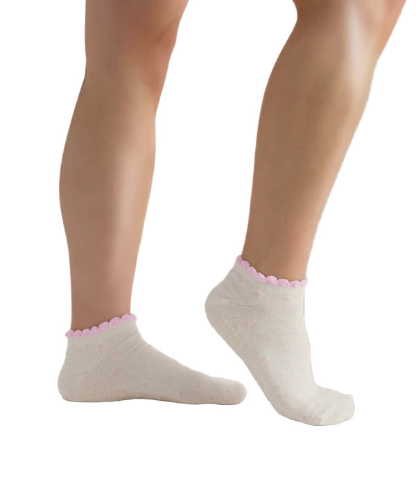 Classic Low Rise Grip Socks - Fondant Spots