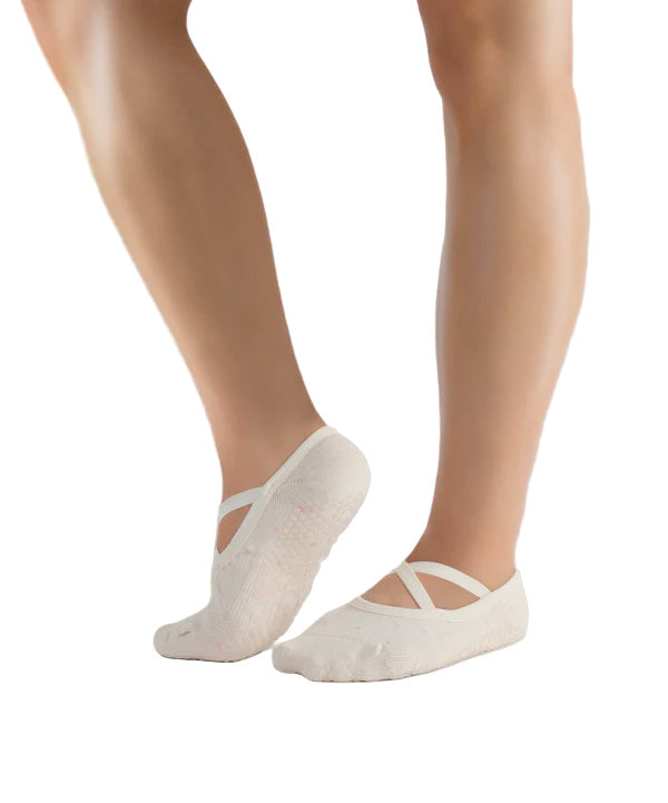 Ballet Non Slip Grip Socks - Fondant Spots