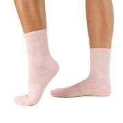 Crew Grip Socks - Pilates Club Pink