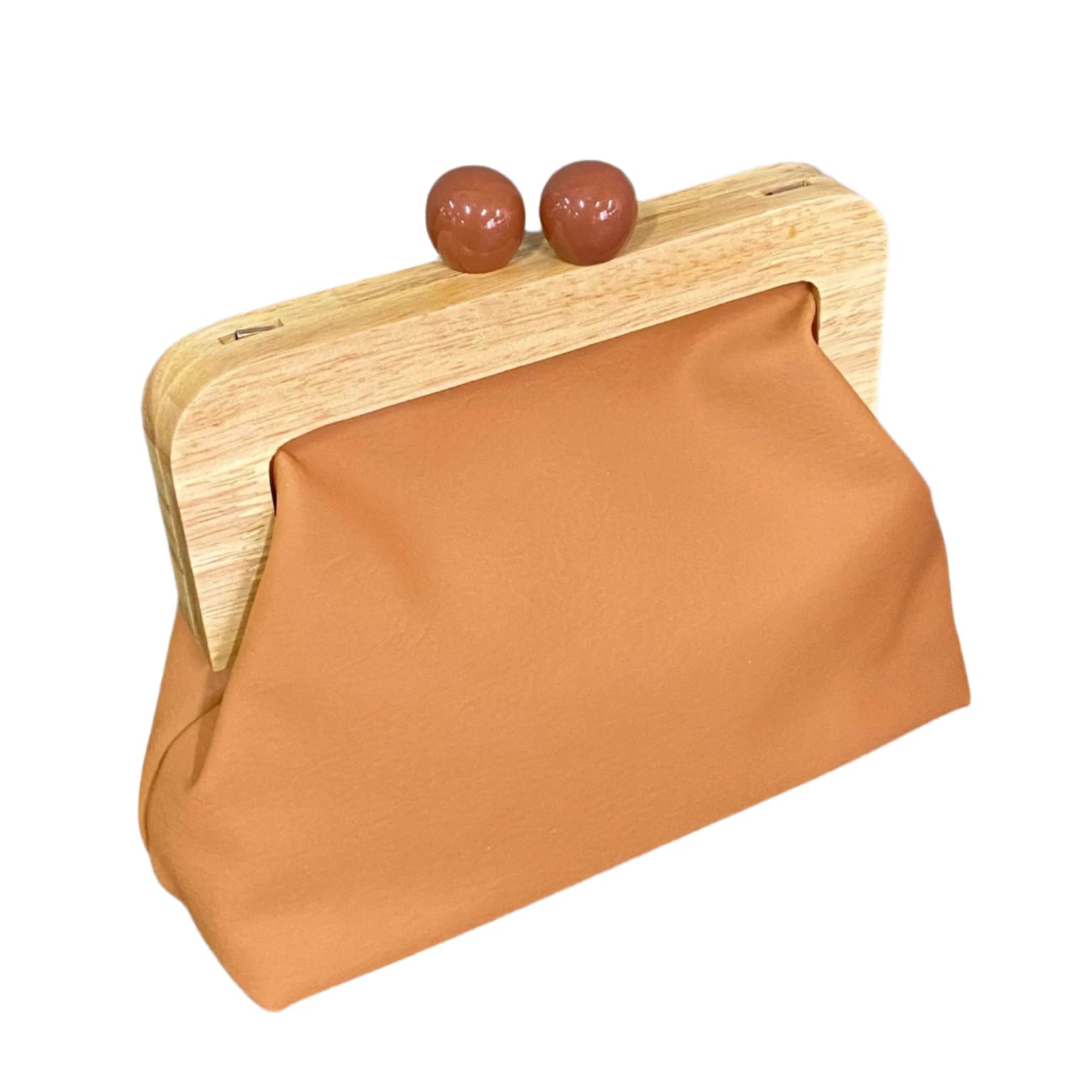 Wood Frame Clutch Bag