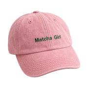 Embroidered Baseball Cap - Matcha Girl