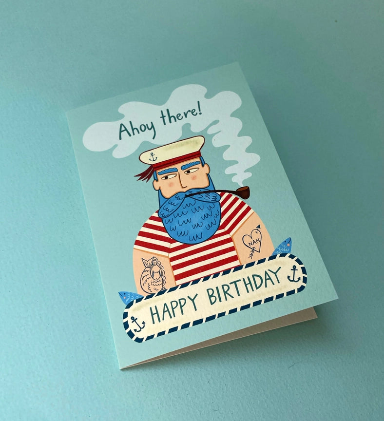 Ahoy There Old Sailor Card