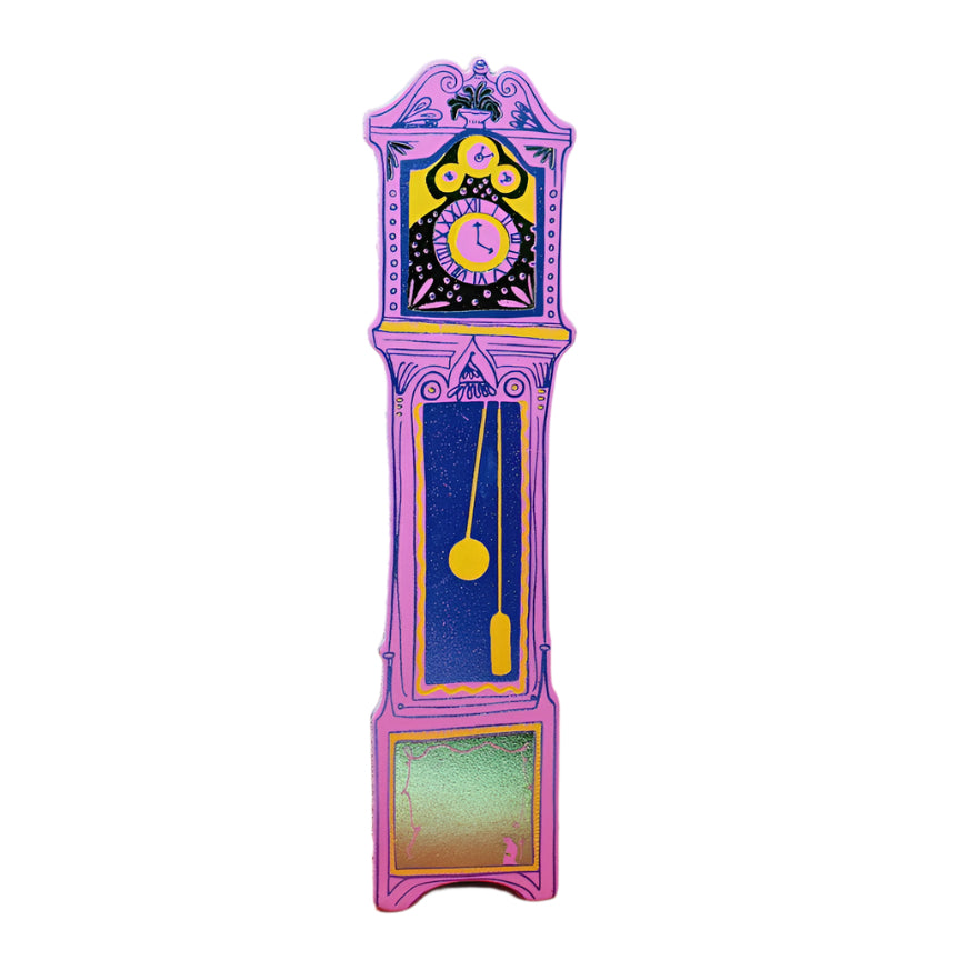 Grandfather Clock Bookmark - Hot Pink