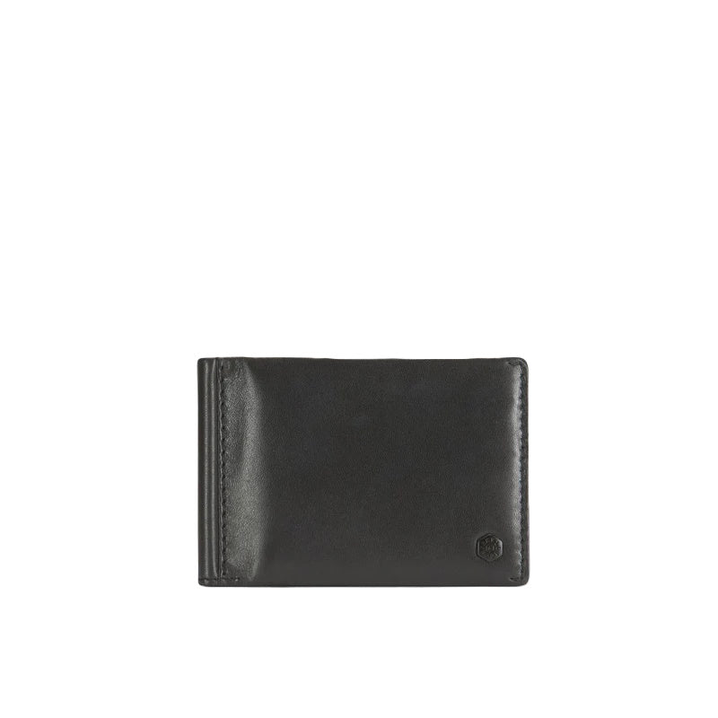 Leather Money Clip Wallet - Black
