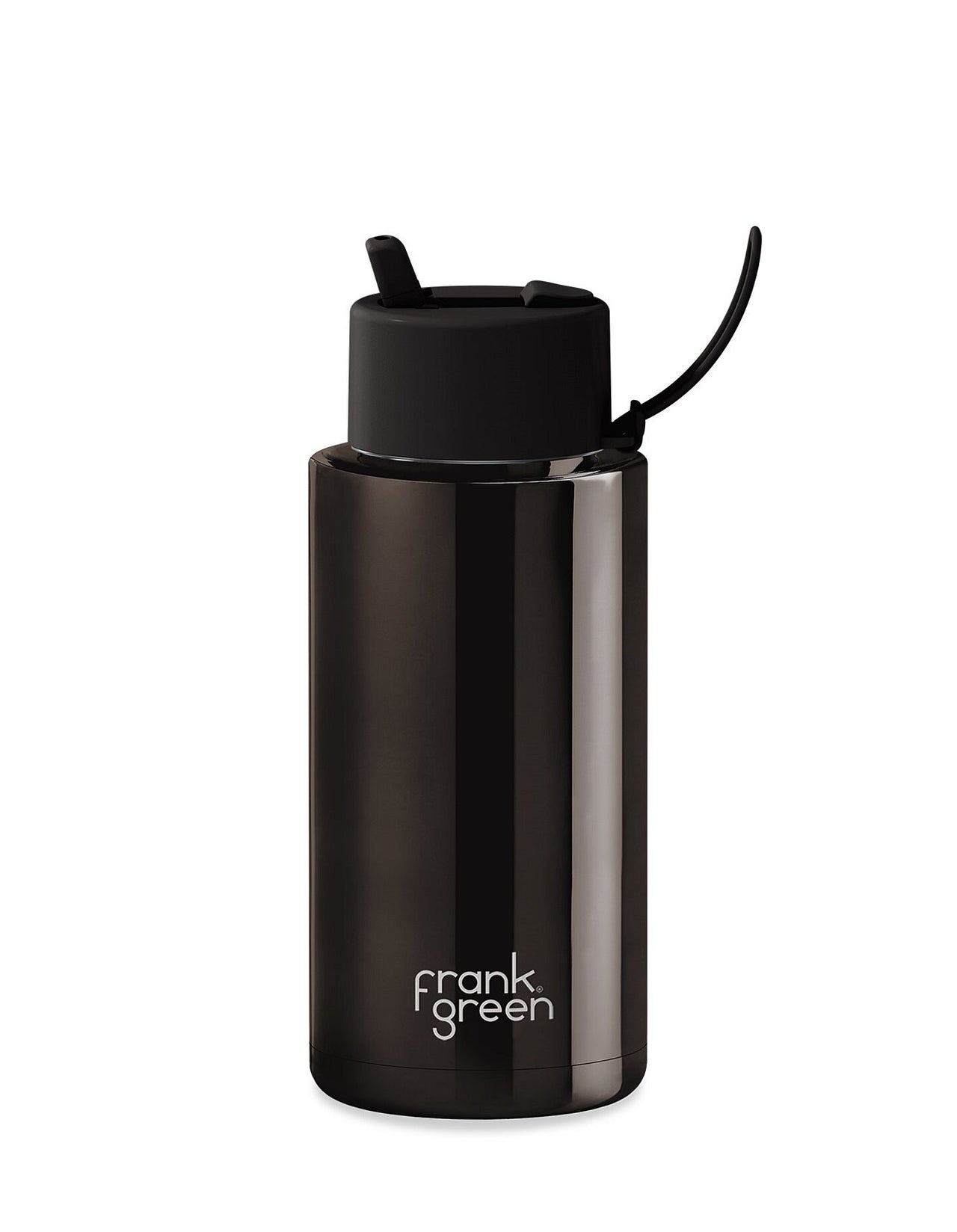 Ceramic Reusable Bottle With Flip Straw Lid 1L - Shadow Chrome Limited Edition