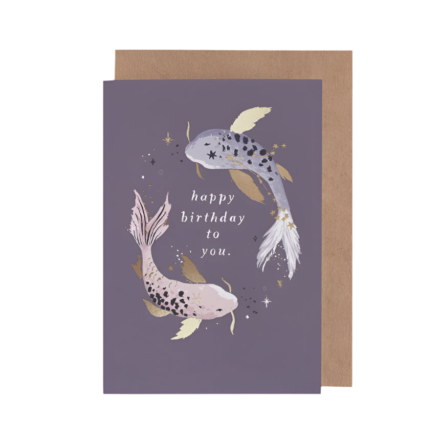 Koi Zodiac Birthday Card