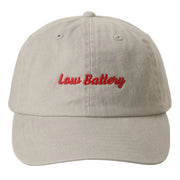 Embroidered Baseball Cap - Low Battery - Sand