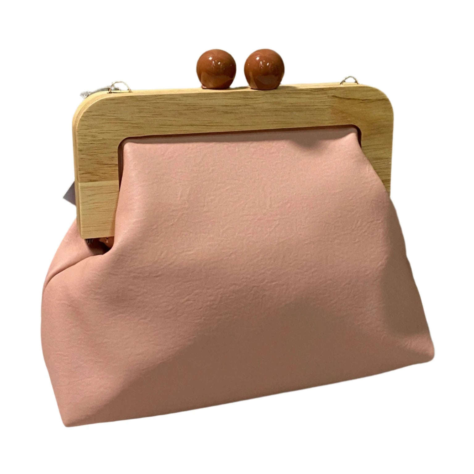Wood Frame Clutch Bag