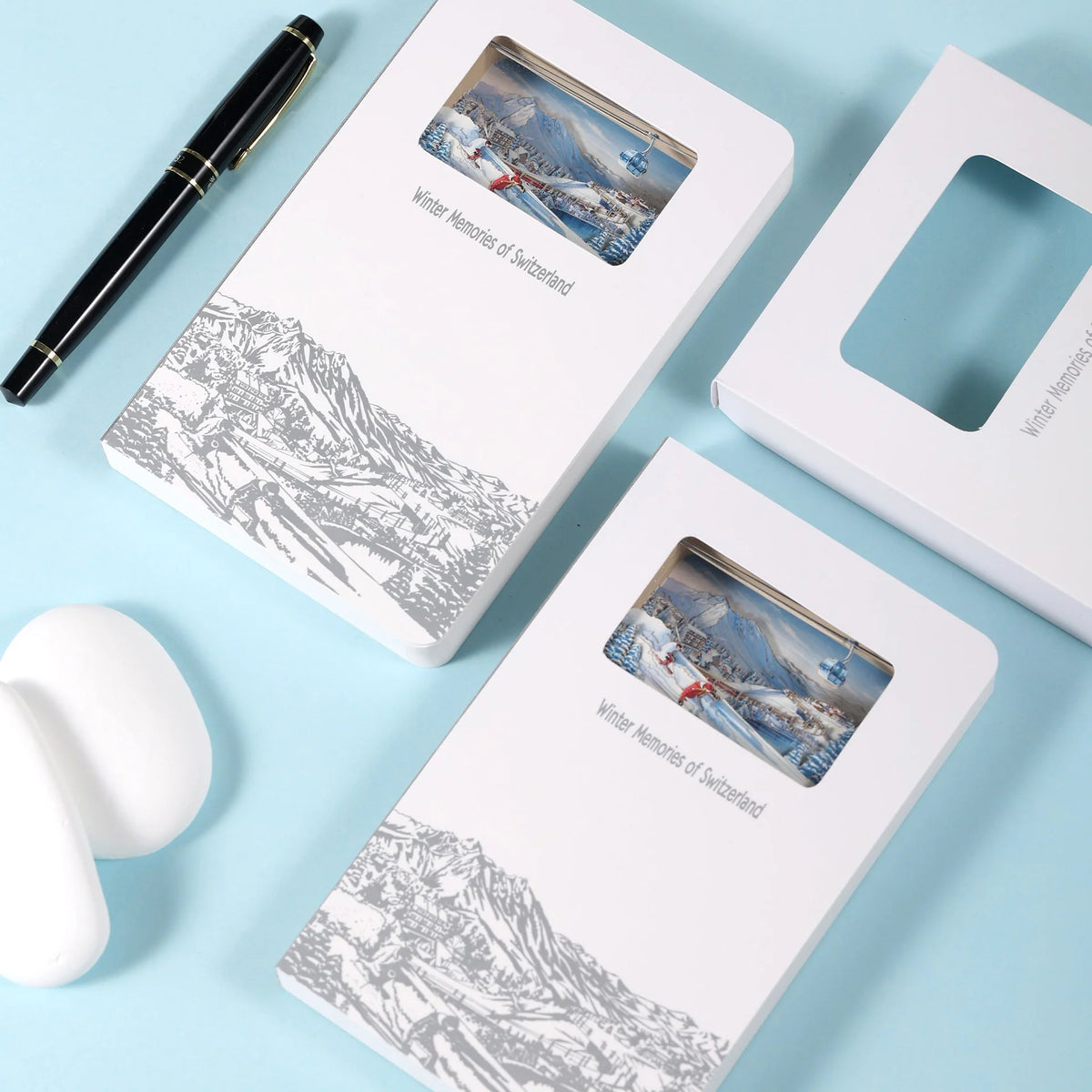3D Paper Art Notebook - Switzerland Winter