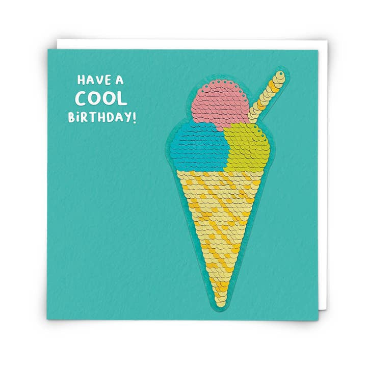 Reusable Sequin Patch Card - Cool Ice Cream
