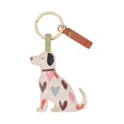 CG Vegan Leather Keyring - Multi Little Hearts Labrador